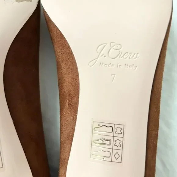 J Crew Colette Pumps in Brown Suede Classic Mid Heel Size 7 workwear office - Picture 8 of 9